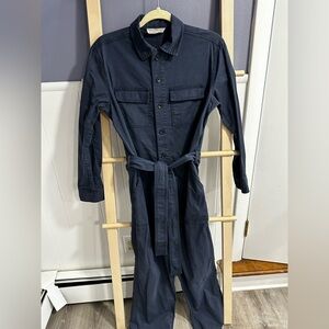 Everlane Dark Blue Button-Up Jumpsuit